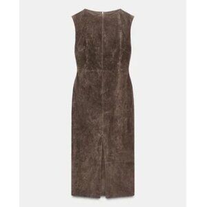 ZARA 100% SUEDE LEATHER MIDI DRESS